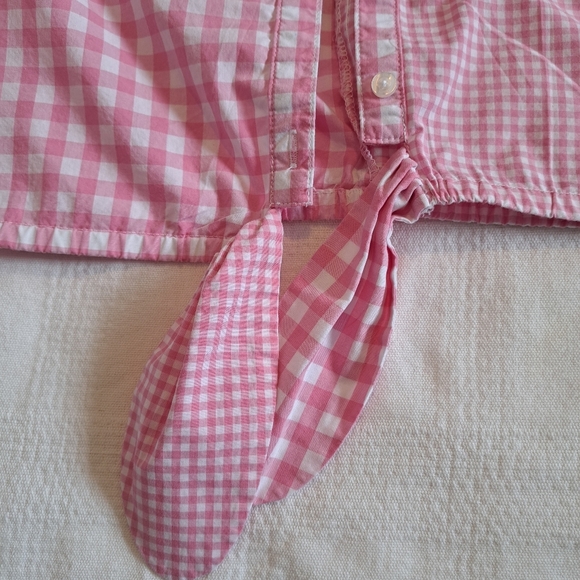 Vineyard Vines girls size 16 gingham pink & white blouse, EUC - Picture 4 of 5
